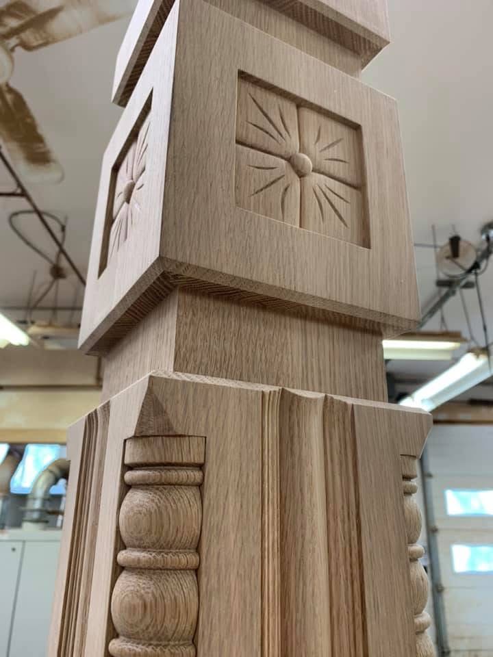 Craftsman Box Newel Post Assembly and Detail